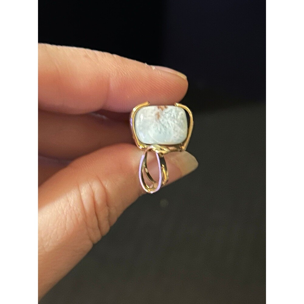 Genuine Larimar Rectangular Pendant - Picture 9 of 12